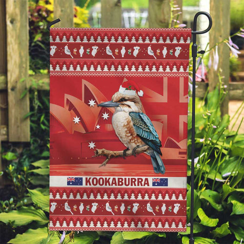 Aussie Kookaburra Garden Flag Merry Christmas Red Style