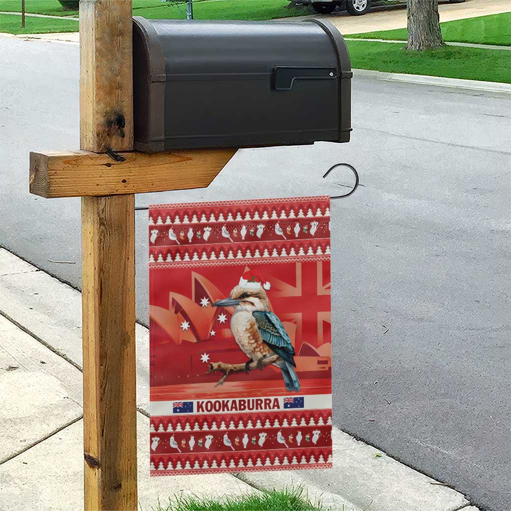 Aussie Kookaburra Garden Flag Merry Christmas Red Style
