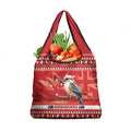 Aussie Kookaburra Grocery Bag Merry Christmas Red Style