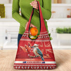 Aussie Kookaburra Grocery Bag Merry Christmas Red Style