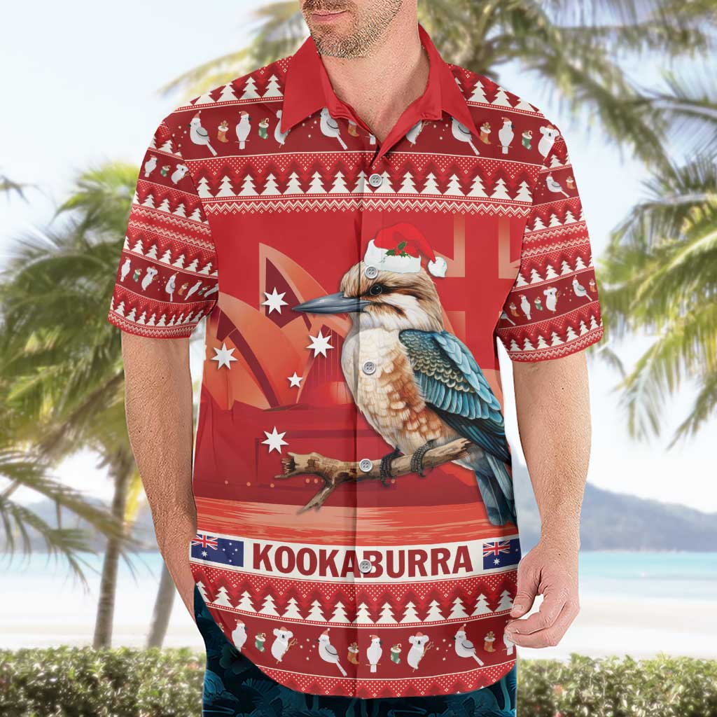 Aussie Kookaburra Hawaiian Shirt Merry Christmas Red Style