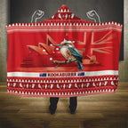 Aussie Kookaburra Hooded Blanket Merry Christmas Red Style