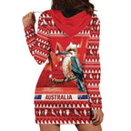 Aussie Kookaburra Hoodie Dress Merry Christmas Red Style