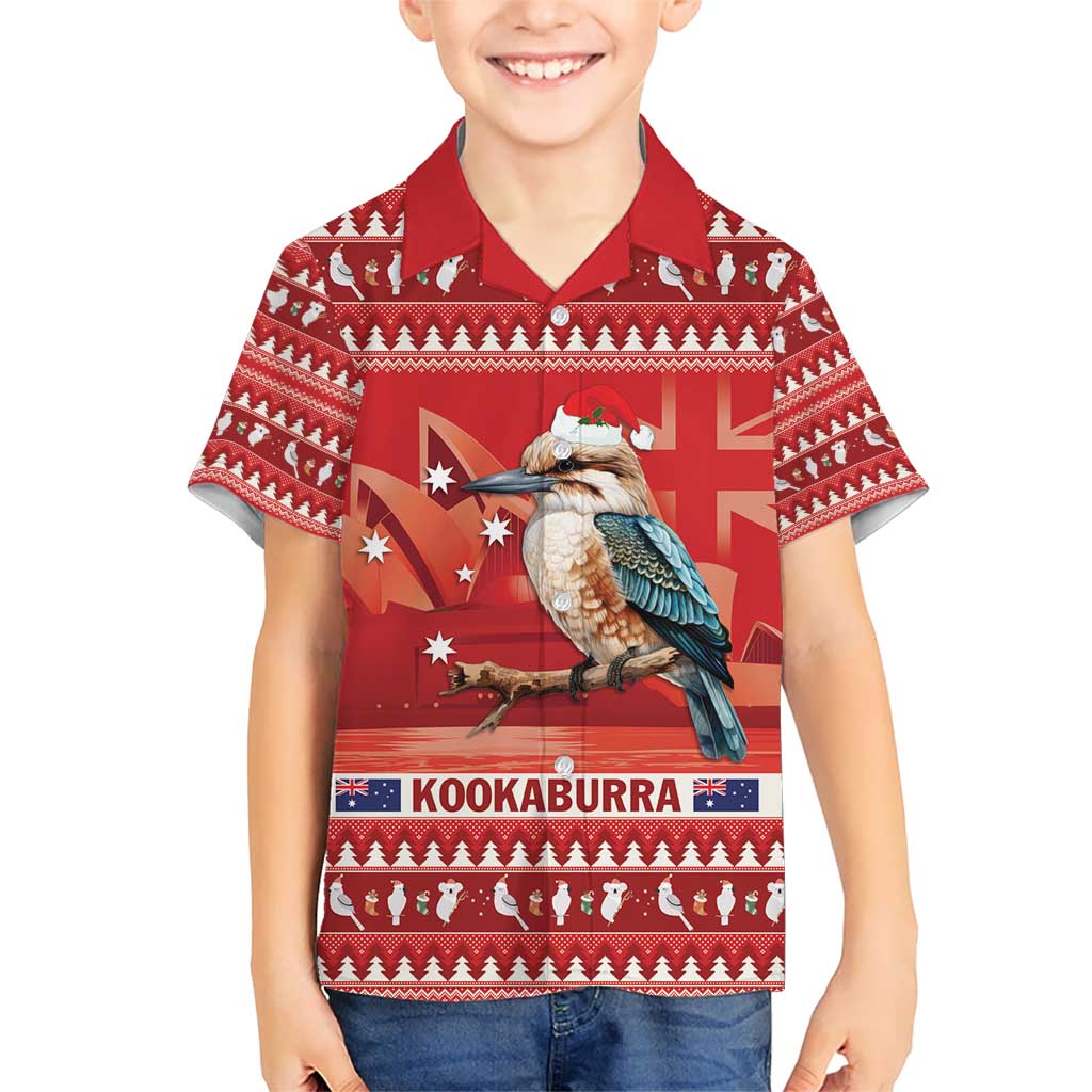 Aussie Kookaburra Kid Hawaiian Shirt Merry Christmas Red Style