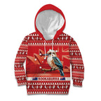 Aussie Kookaburra Kid Hoodie Merry Christmas Red Style