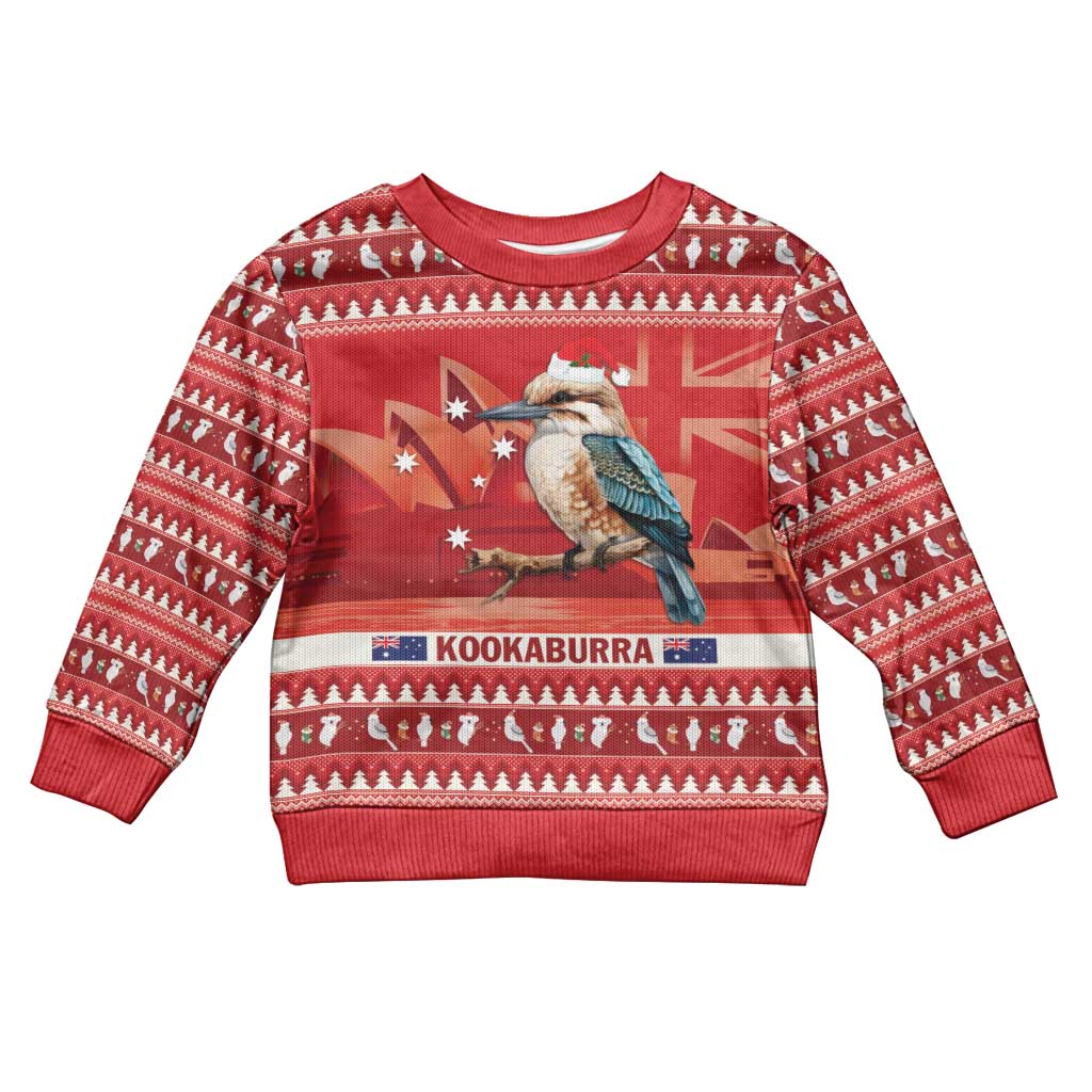 Aussie Kookaburra Kid Ugly Christmas Sweater Merry Christmas Red Style