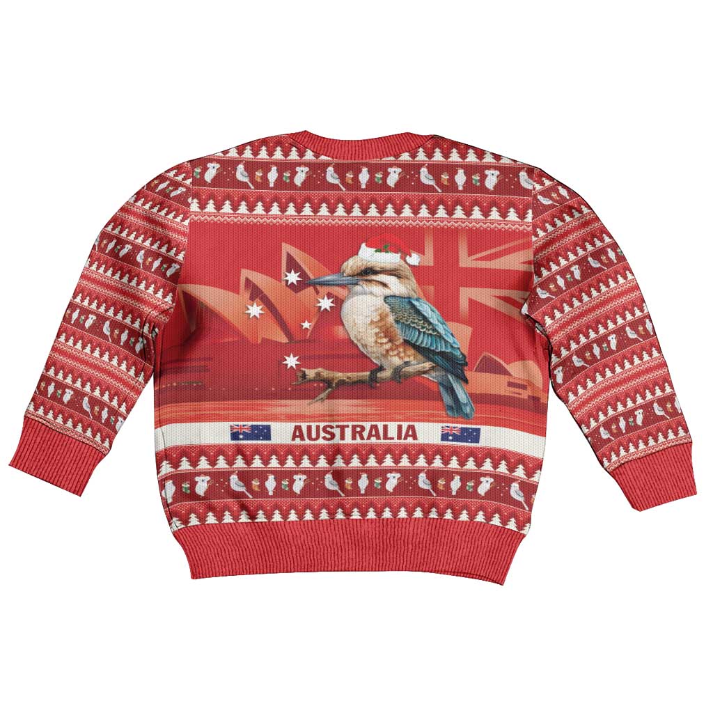 Aussie Kookaburra Kid Ugly Christmas Sweater Merry Christmas Red Style