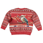 Aussie Kookaburra Kid Ugly Christmas Sweater Merry Christmas Red Style