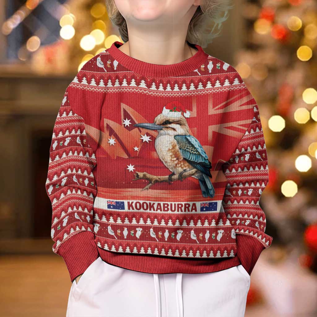 Aussie Kookaburra Kid Ugly Christmas Sweater Merry Christmas Red Style