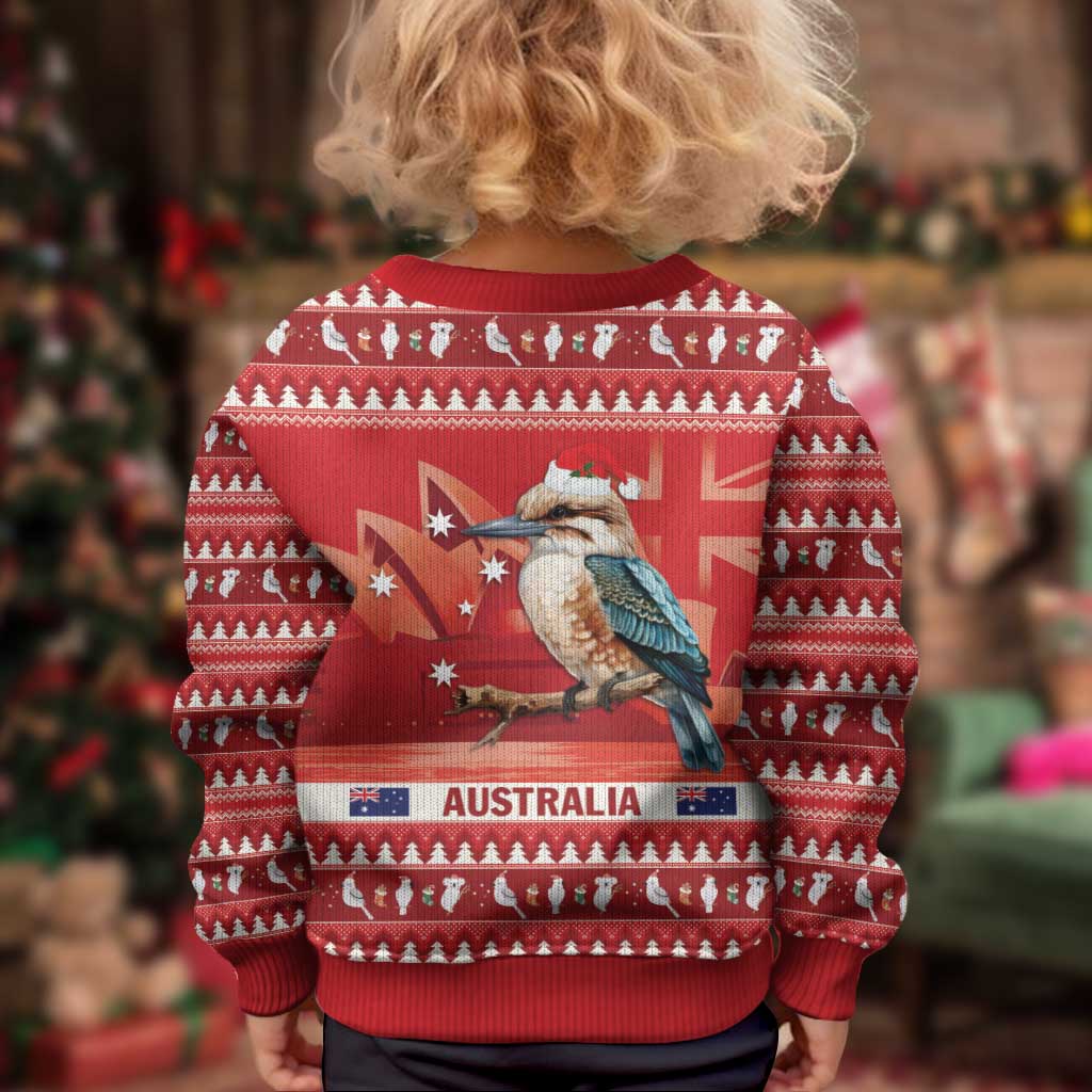 Aussie Kookaburra Kid Ugly Christmas Sweater Merry Christmas Red Style
