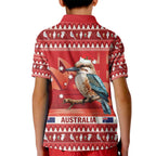 Aussie Kookaburra Kid Polo Shirt Merry Christmas Red Style