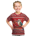 Aussie Kookaburra Kid T Shirt Merry Christmas Red Style
