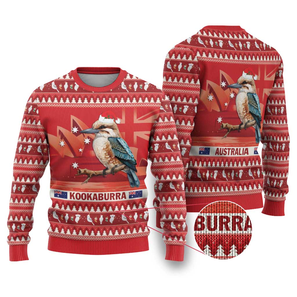 Aussie Kookaburra Ugly Christmas Sweater Merry Christmas Red Style