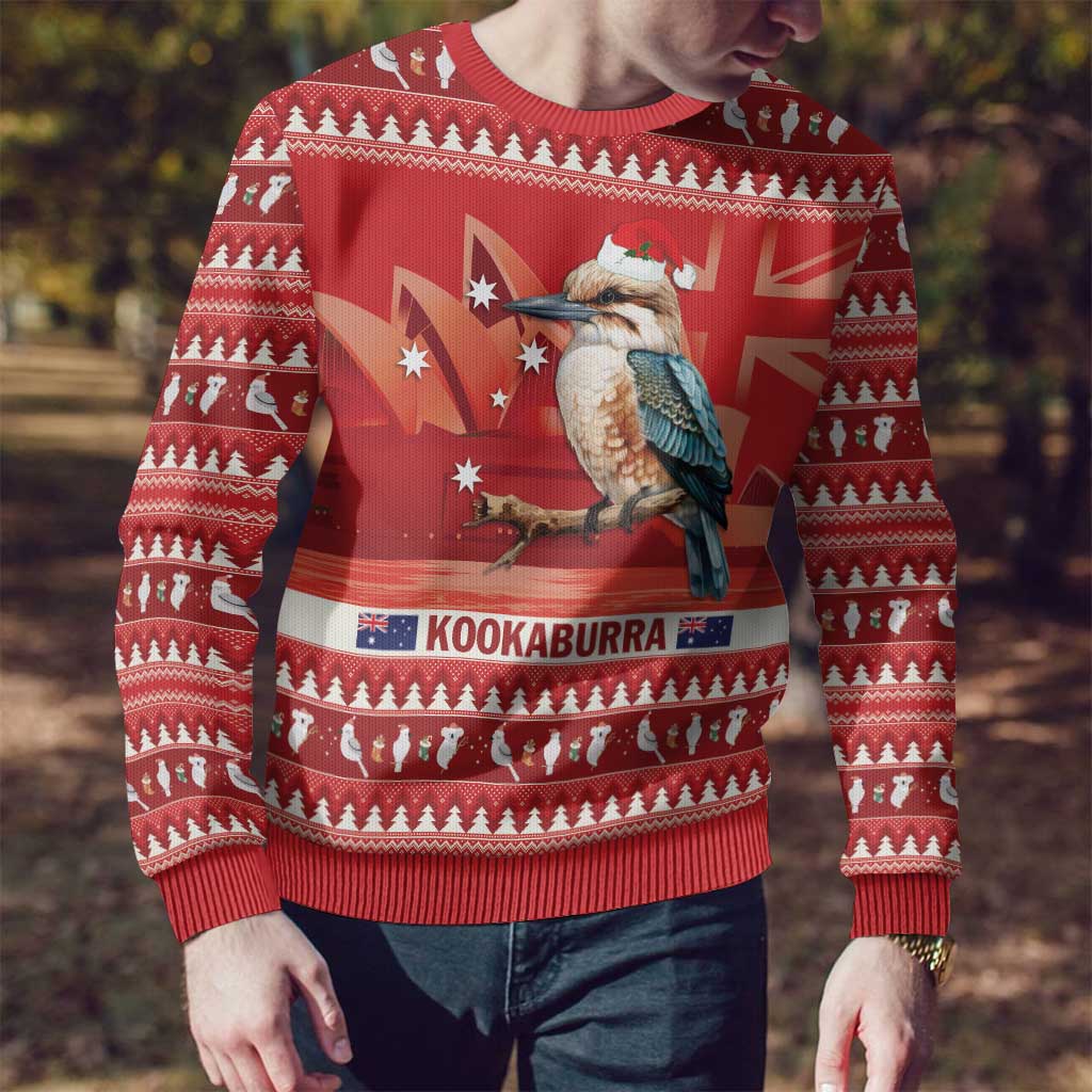 Aussie Kookaburra Ugly Christmas Sweater Merry Christmas Red Style