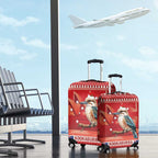 Aussie Kookaburra Luggage Cover Merry Christmas Red Style