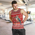Aussie Kookaburra Men Tank Top Merry Christmas Red Style