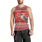 Aussie Kookaburra Men Tank Top Merry Christmas Red Style