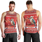 Aussie Kookaburra Men Tank Top Merry Christmas Red Style