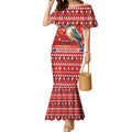 Aussie Kookaburra Mermaid Dress Merry Christmas Red Style
