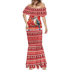 Aussie Kookaburra Mermaid Dress Merry Christmas Red Style