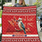 Aussie Kookaburra Quilt Merry Christmas Red Style