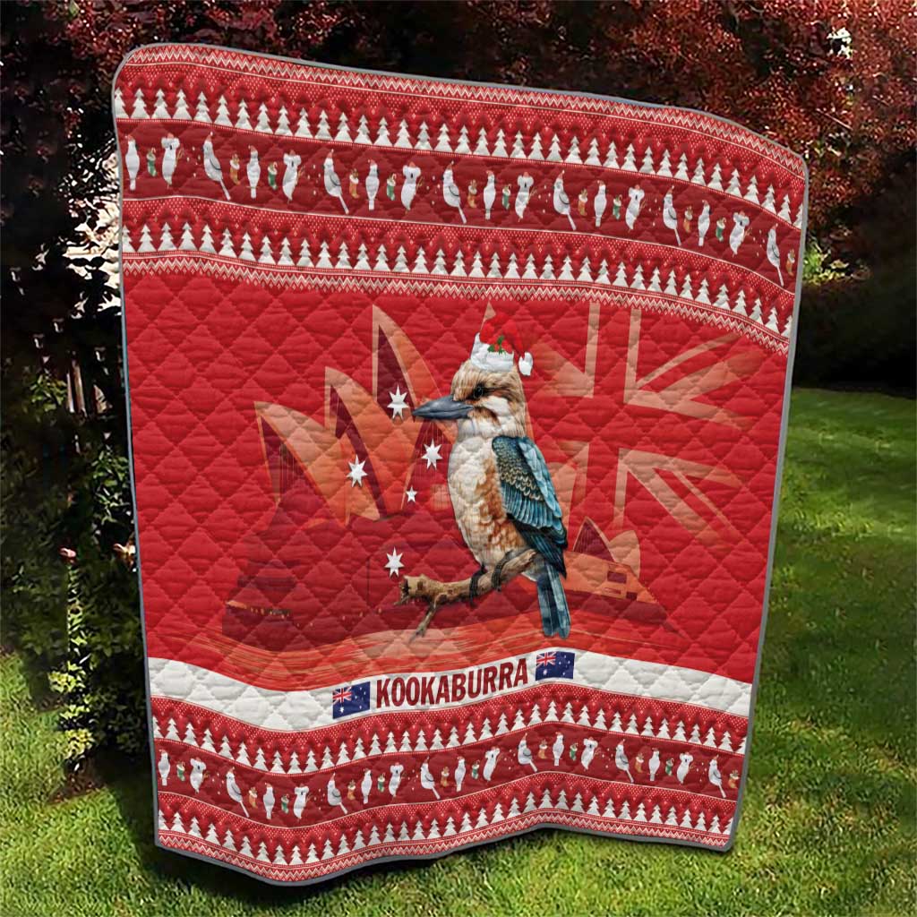 Aussie Kookaburra Quilt Merry Christmas Red Style