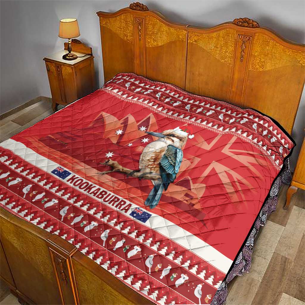Aussie Kookaburra Quilt Merry Christmas Red Style