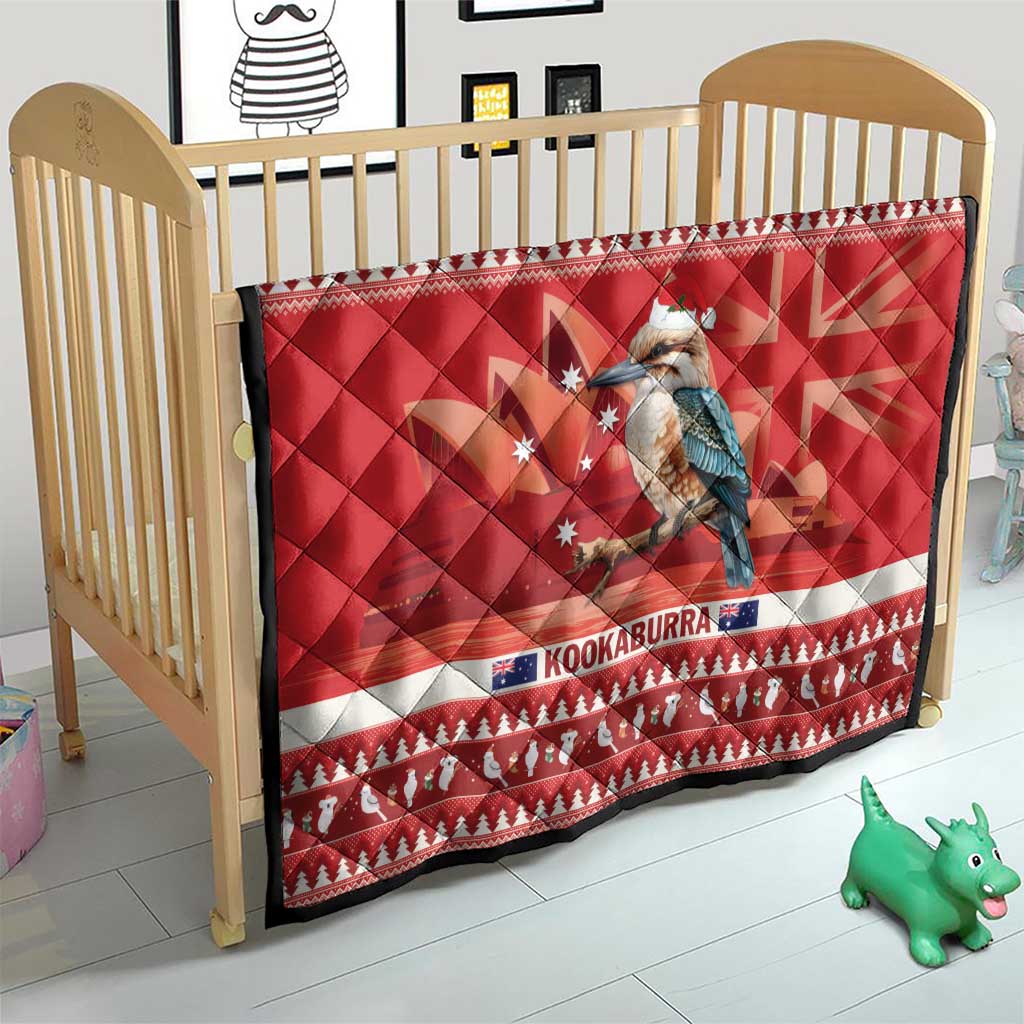 Aussie Kookaburra Quilt Merry Christmas Red Style