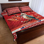 Aussie Kookaburra Quilt Bed Set Merry Christmas Red Style