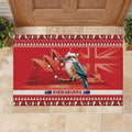 Aussie Kookaburra Rubber Doormat Merry Christmas Red Style