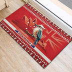 Aussie Kookaburra Rubber Doormat Merry Christmas Red Style