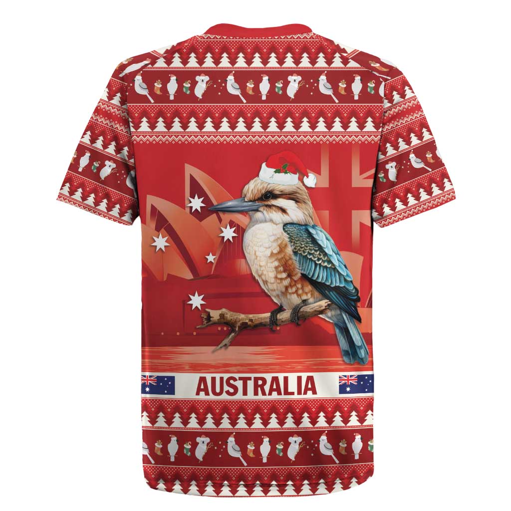 Aussie Kookaburra Rugby Jersey Merry Christmas Red Style