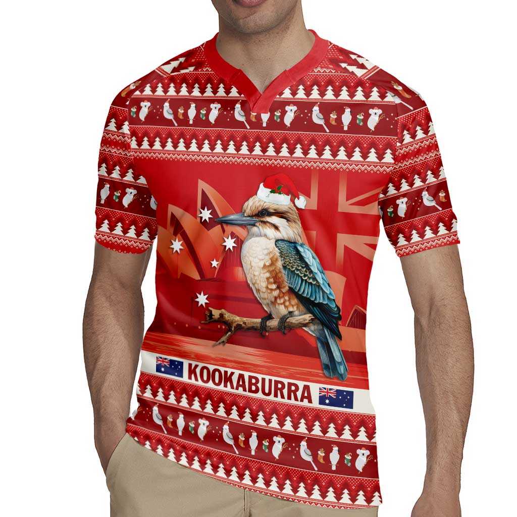 Aussie Kookaburra Rugby Jersey Merry Christmas Red Style