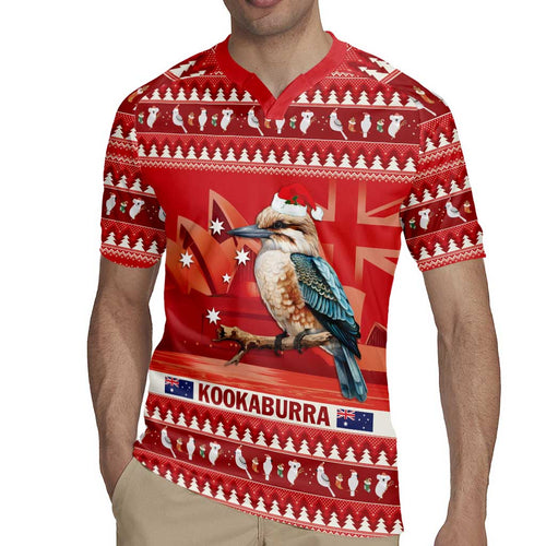 Aussie Kookaburra Rugby Jersey Merry Christmas Red Style