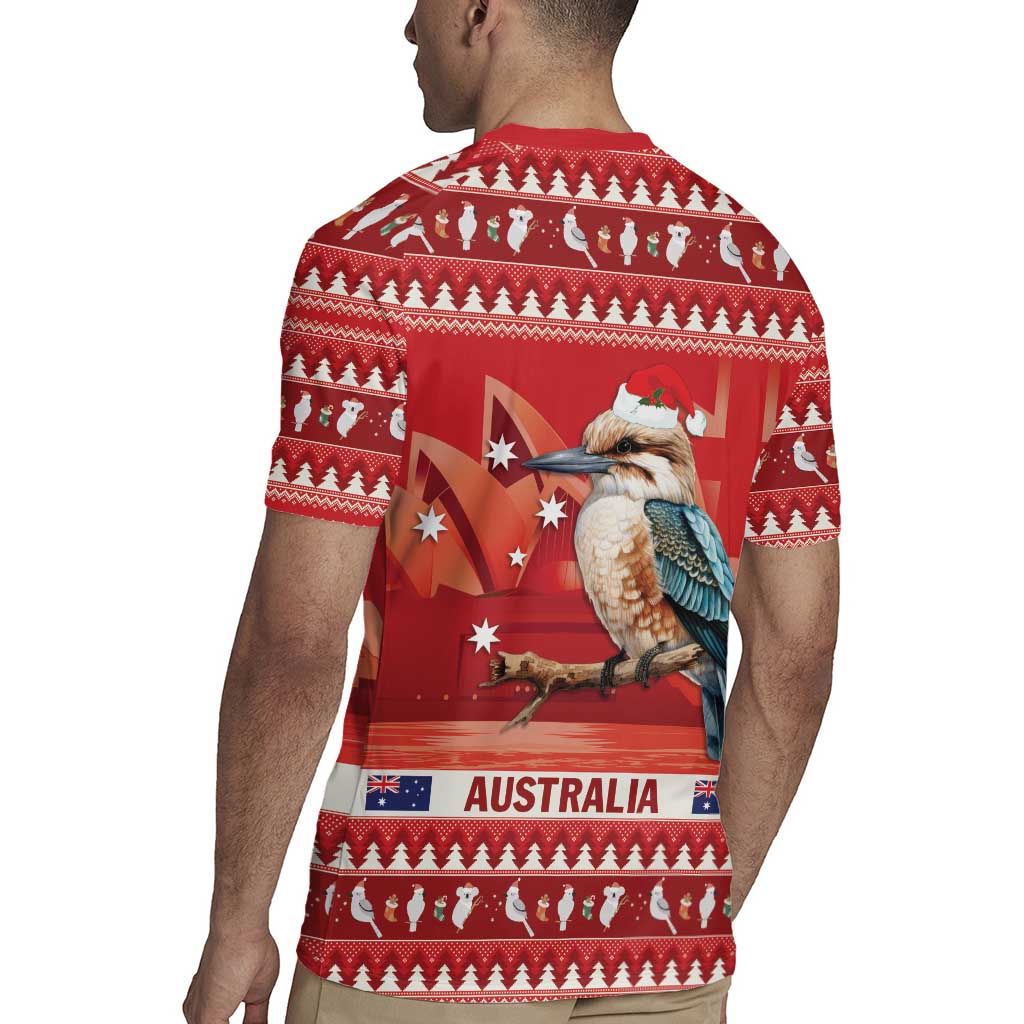 Aussie Kookaburra Rugby Jersey Merry Christmas Red Style