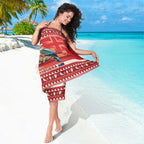 Aussie Kookaburra Sarong Merry Christmas Red Style