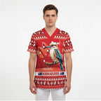 Aussie Kookaburra Scrub Top Merry Christmas Red Style - Aussie Hoodie