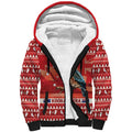 Aussie Kookaburra Sherpa Hoodie Merry Christmas Red Style