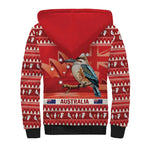 Aussie Kookaburra Sherpa Hoodie Merry Christmas Red Style