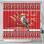 Aussie Kookaburra Shower Curtain Merry Christmas Red Style