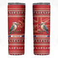Aussie Kookaburra Skinny Tumbler Merry Christmas Red Style