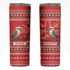Aussie Kookaburra Skinny Tumbler Merry Christmas Red Style