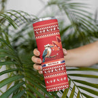 Aussie Kookaburra Skinny Tumbler Merry Christmas Red Style