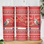 Aussie Kookaburra Skinny Tumbler Merry Christmas Red Style