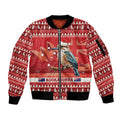 Aussie Kookaburra Sleeve Zip Bomber Jacket Merry Christmas Red Style