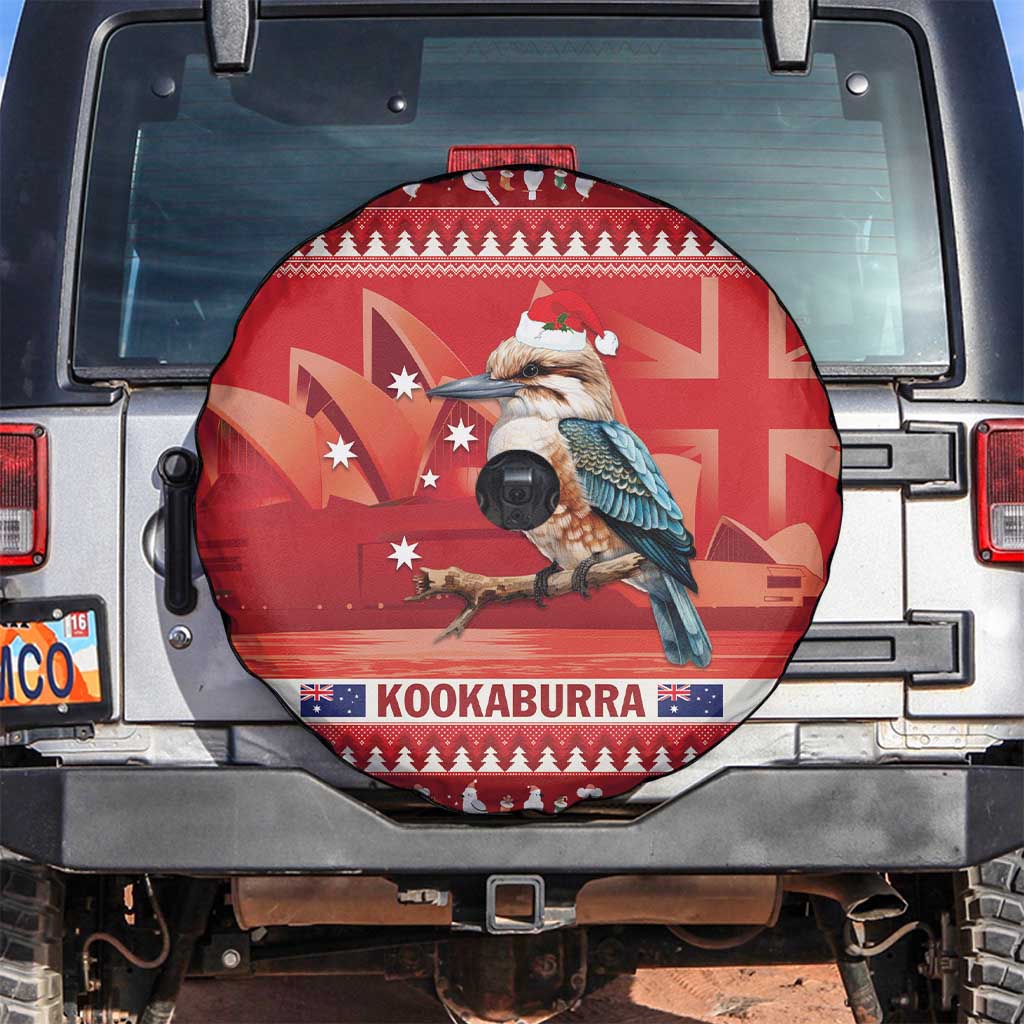 Aussie Kookaburra Spare Tire Cover Merry Christmas Red Style