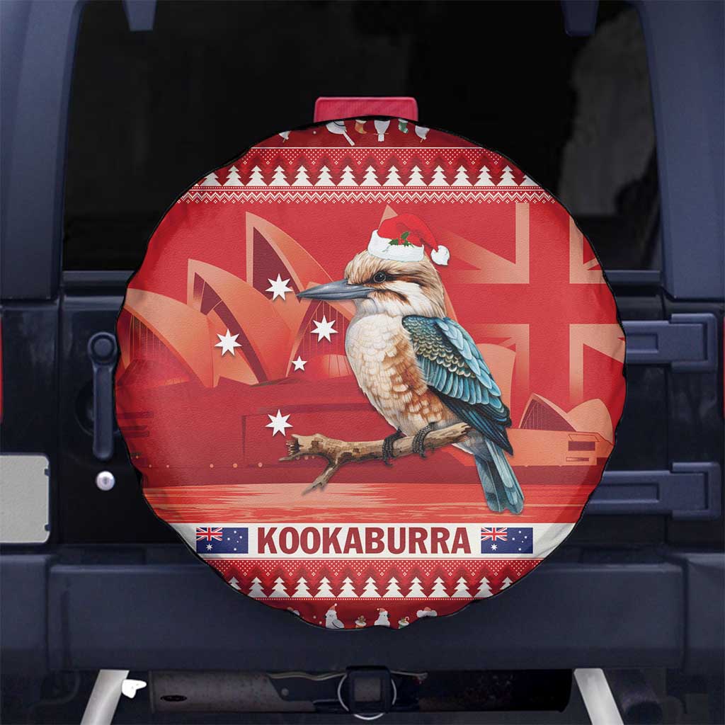 Aussie Kookaburra Spare Tire Cover Merry Christmas Red Style