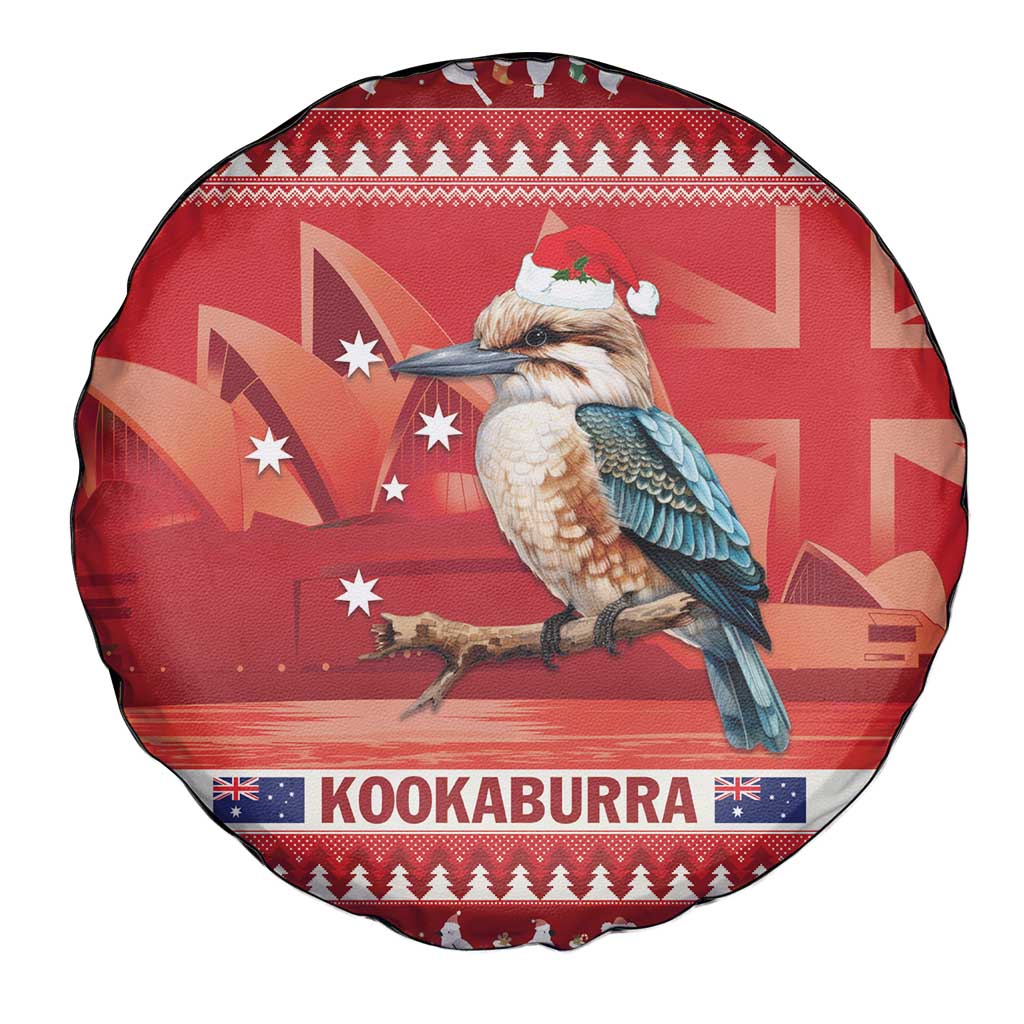 Aussie Kookaburra Spare Tire Cover Merry Christmas Red Style