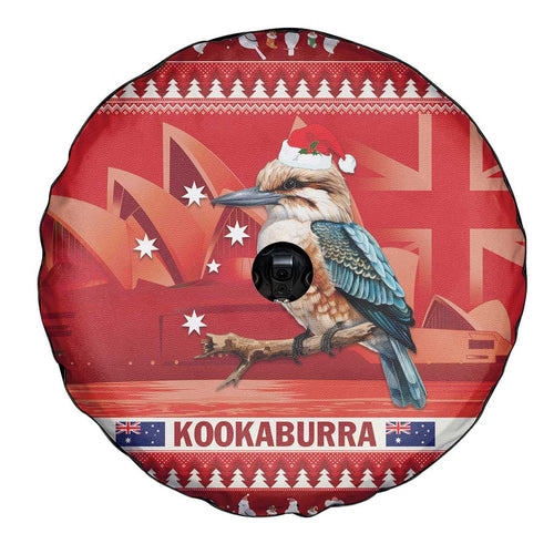 Aussie Kookaburra Spare Tire Cover Merry Christmas Red Style