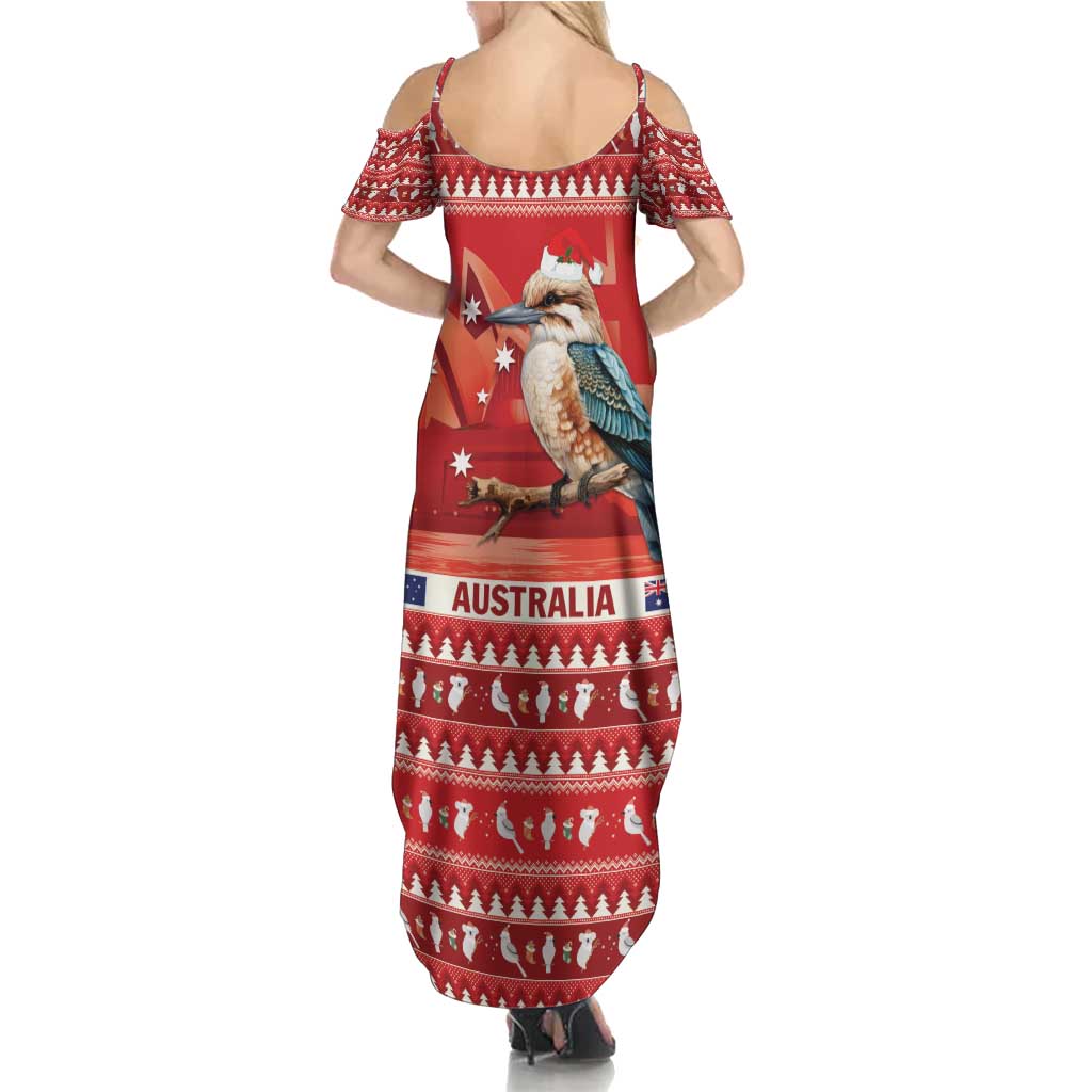 Aussie Kookaburra Summer Maxi Dress Merry Christmas Red Style